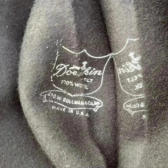 Black Wool Hat Doeskin Felt 100% Wool Made in USA main image 8